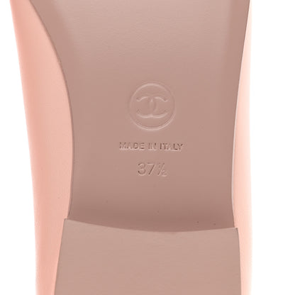Chanel Lambskin Cap Toe CC Ballerina Flats 37.5 Light Pink Dark Pink 6 of 9
