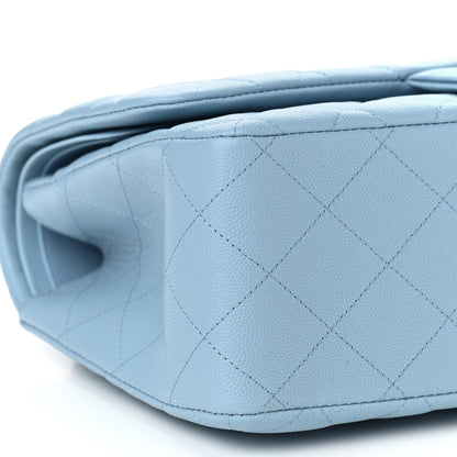 Chanel Caviar Quilted Jumbo Double Flap Light Blue 8 of 9