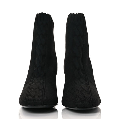 Hermes Knit Calfskin Volver Ankle Boots 37.5 Black 3 of 16