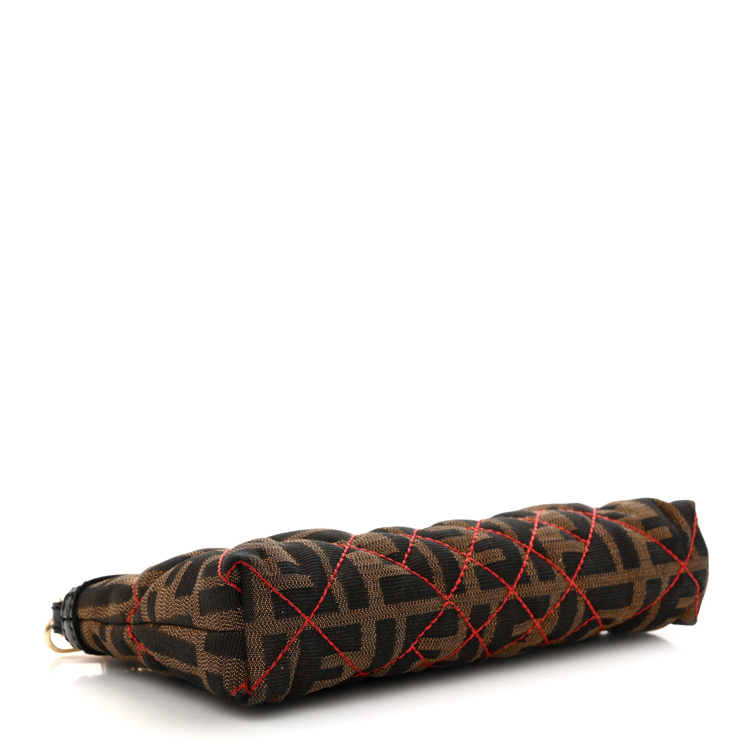 Fendi Zucca Quilted Pochette Tobacco Red 4 of 12