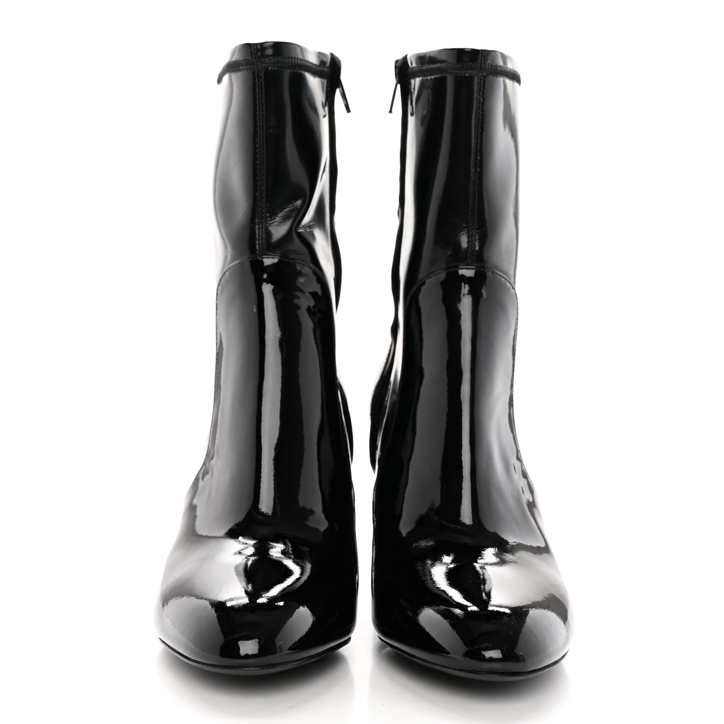 Patent Silhouette Ankle Boots 35 Black