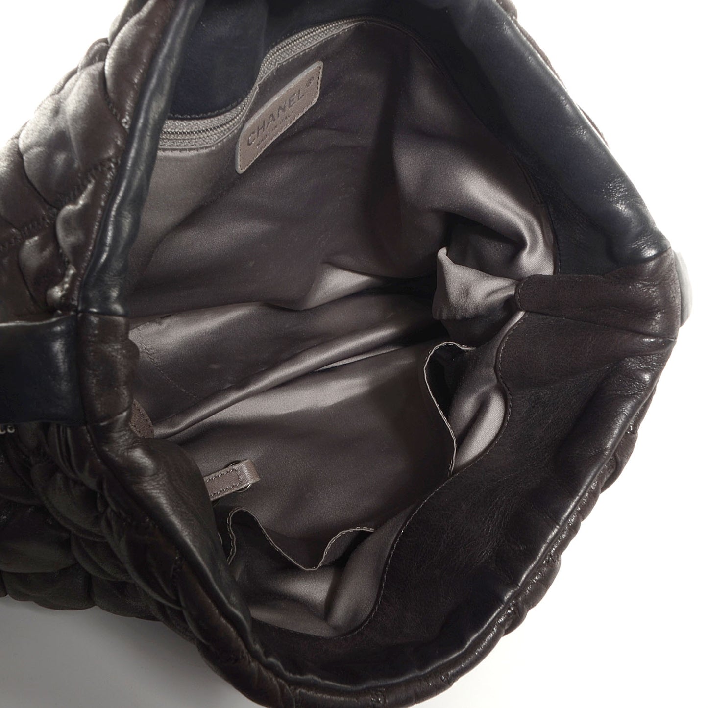 Calfskin Bubble Quilt Hobo Brown