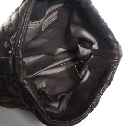 Chanel Calfskin Bubble Quilt Hobo Brown 5 of 7