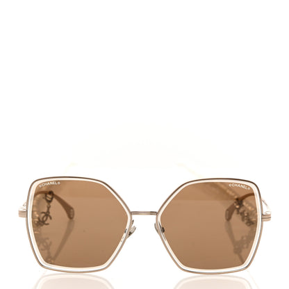 Chanel Butterfly Removable Pearl Chain Sunglasses 4262 Brown 2 of 8