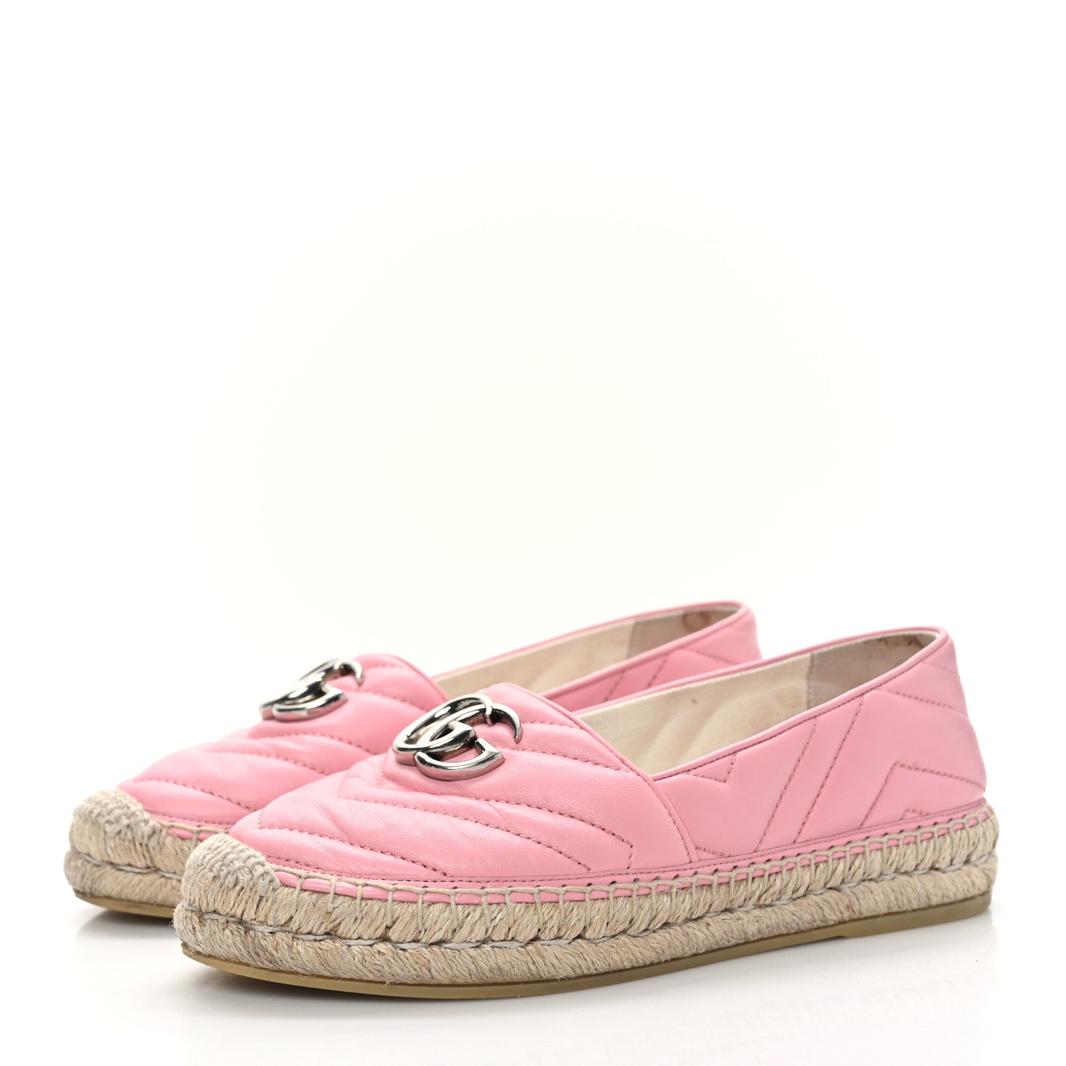 Gucci Nappa Matelasse GG Marmont Espadrilles 36 Wild Rose 3 of 9