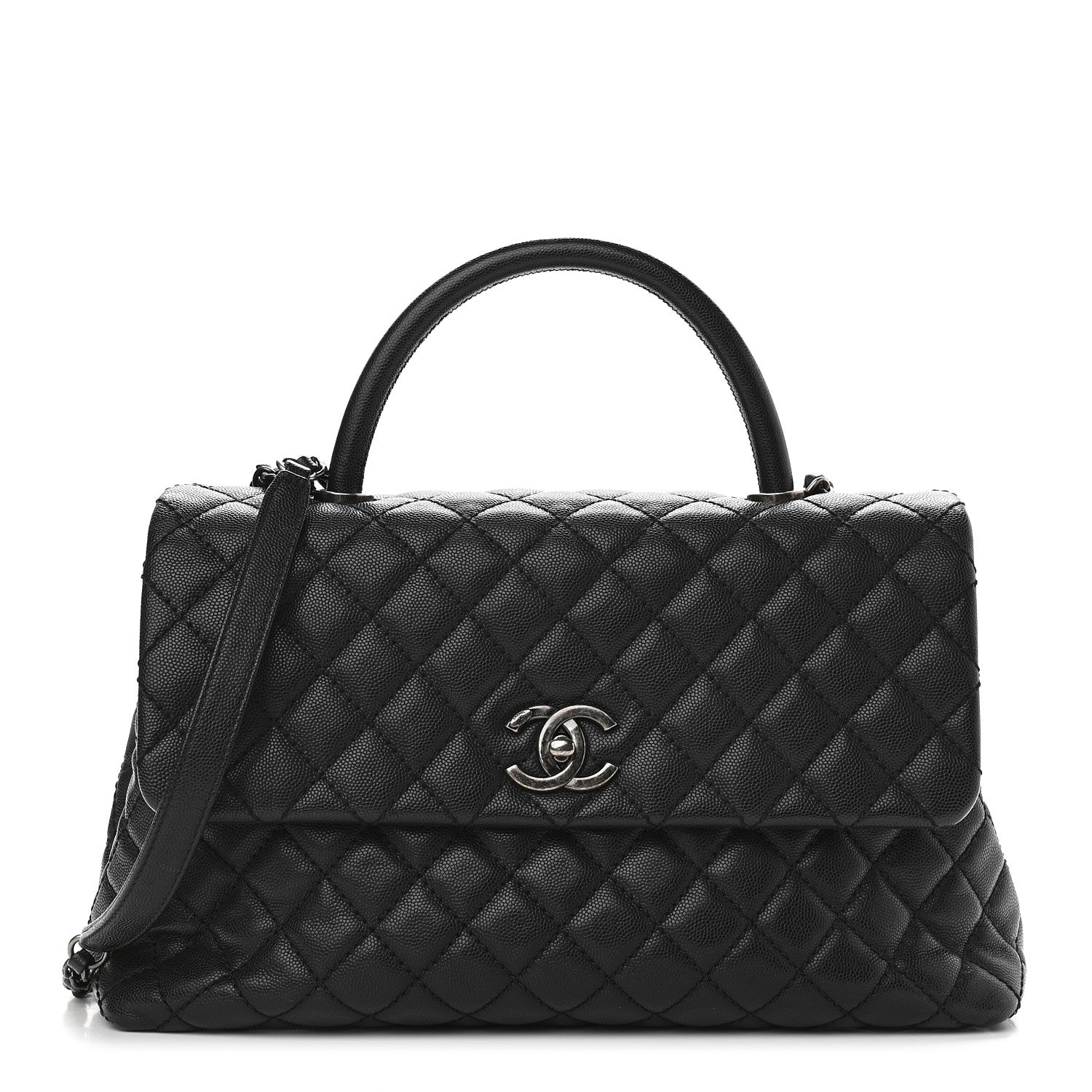 Chanel Caviar Quilted Medium Coco Handle Flap Black 1 of 9