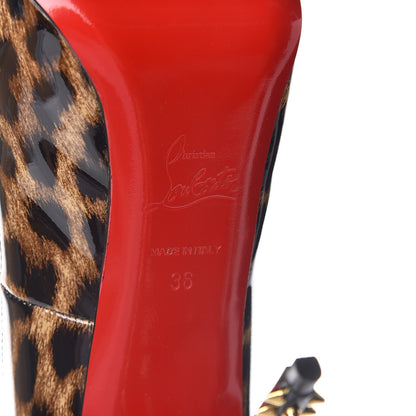 Christian Louboutin Patent Leopard New Very Prive Spikes 120 Pumps 36 Brown 7 of 14