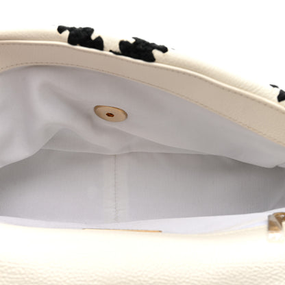 Chanel Calfskin Crochet Medium Chanel 19 Flap White Black 6 of 10