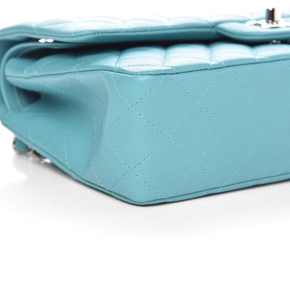 Chanel Lambskin Quilted Medium Double Flap Turquoise 5 of 10
