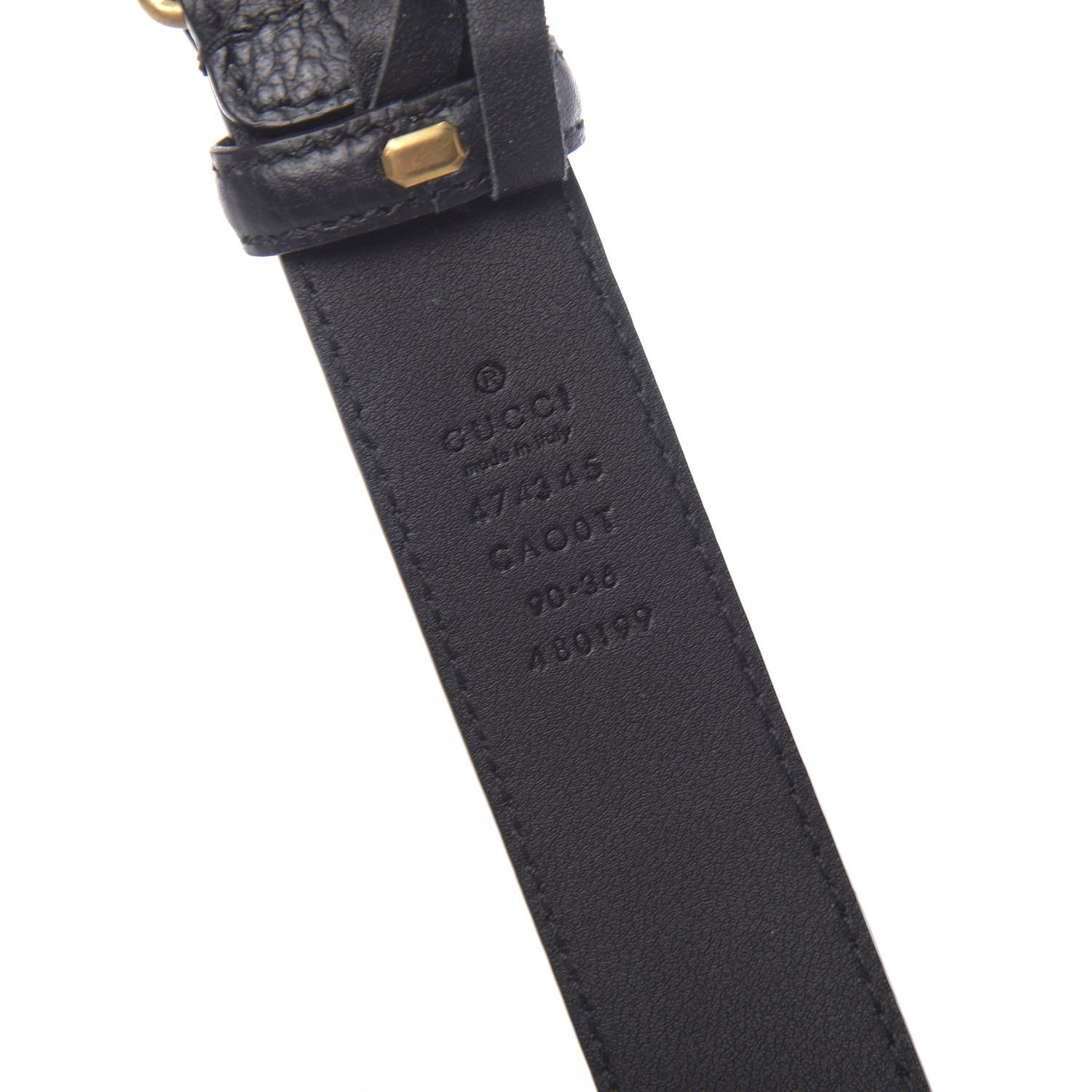 Gucci Calfskin Mens Interlocking G Belt 90 36 Black 3 of 5