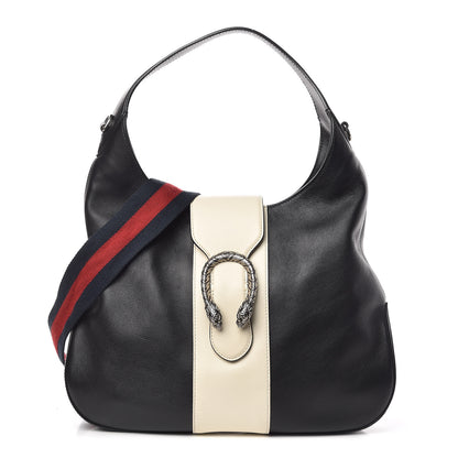 Gucci Calfskin Web Medium Dionysus Hobo Black White 1 of 11