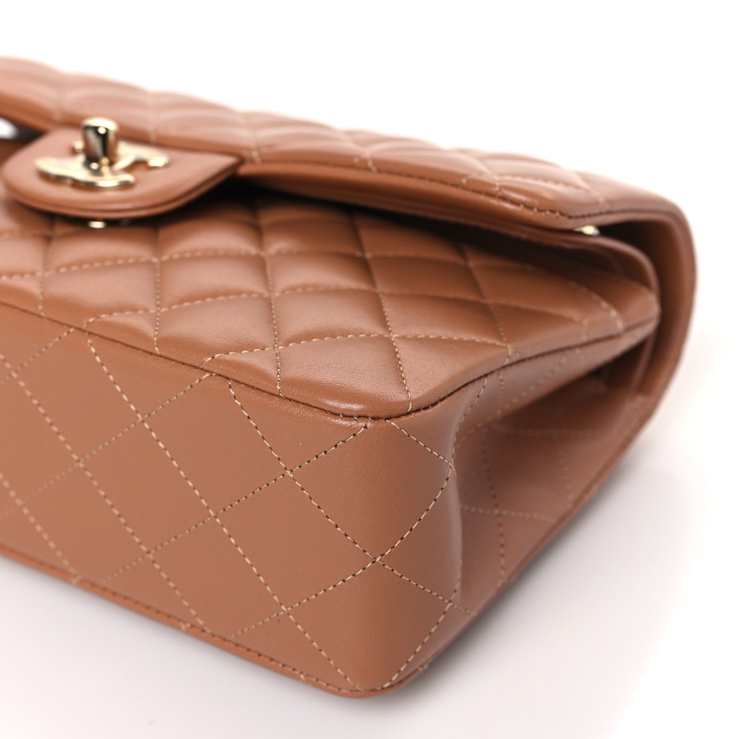 Chanel Lambskin Quilted Small Double Flap Brown 9 of 10