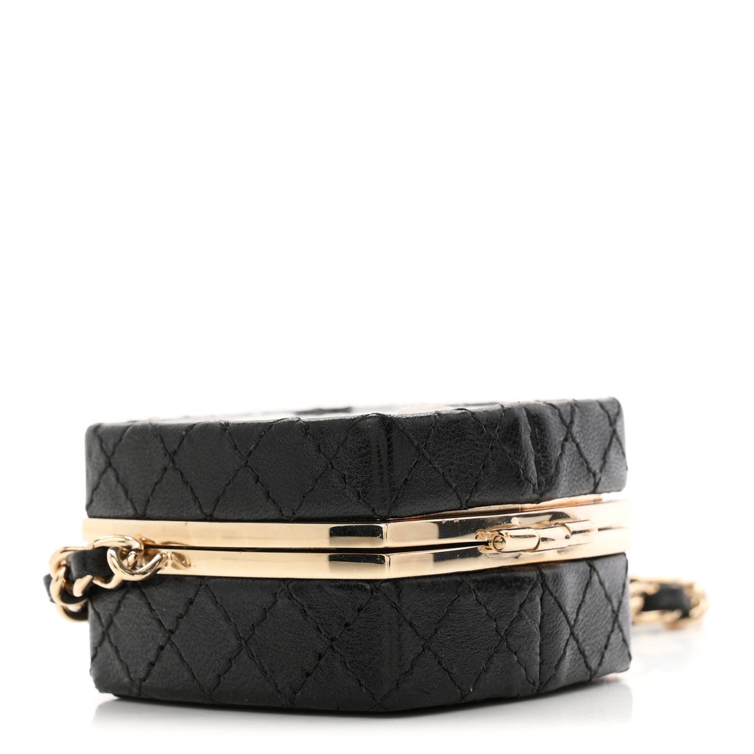 Chanel Lambskin Quilted Small Beauty Box Clutch With Chain Black 8 of 10