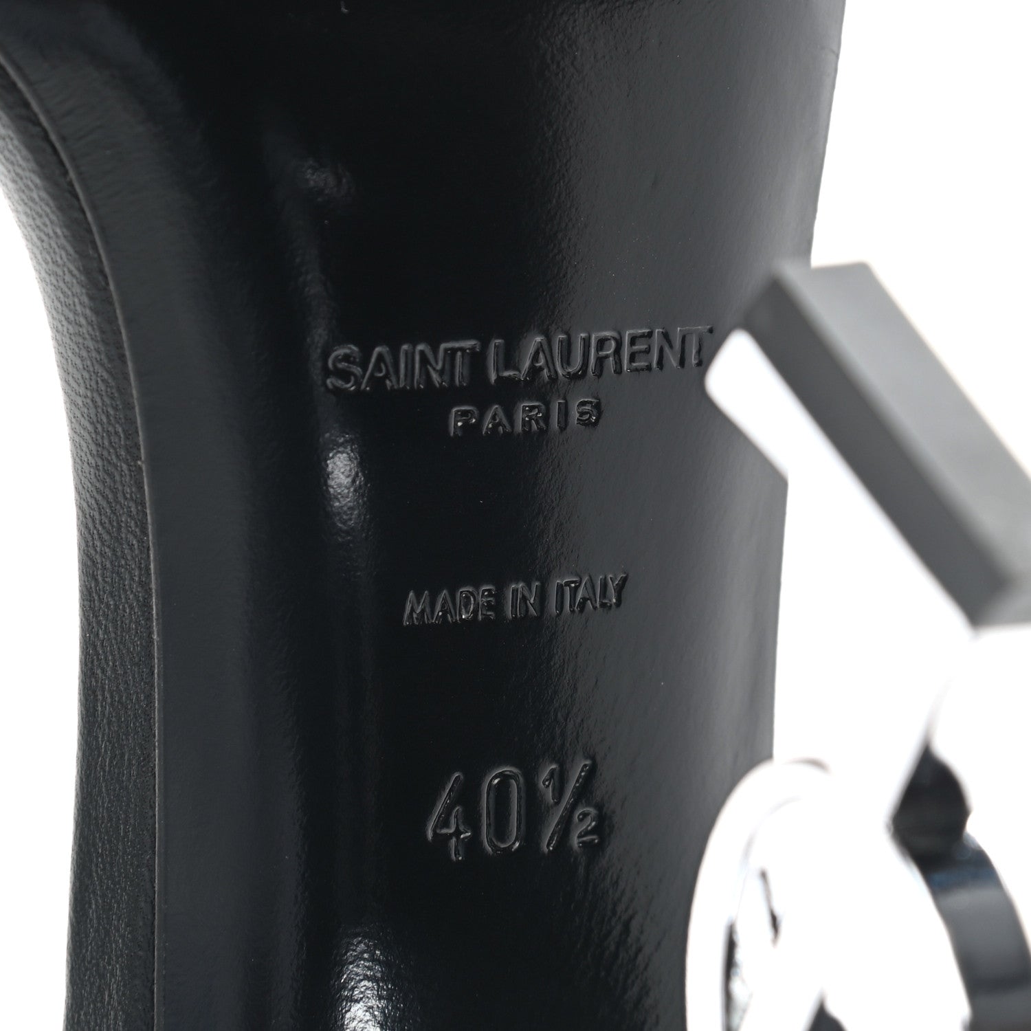 Saint Laurent Calfskin Opyum 110 Sandals 40.5 Black Silver 6 of 11