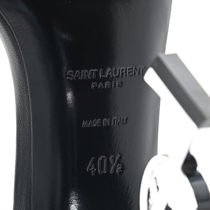 Saint Laurent Calfskin Opyum 110 Sandals 40.5 Black Silver 6 of 11