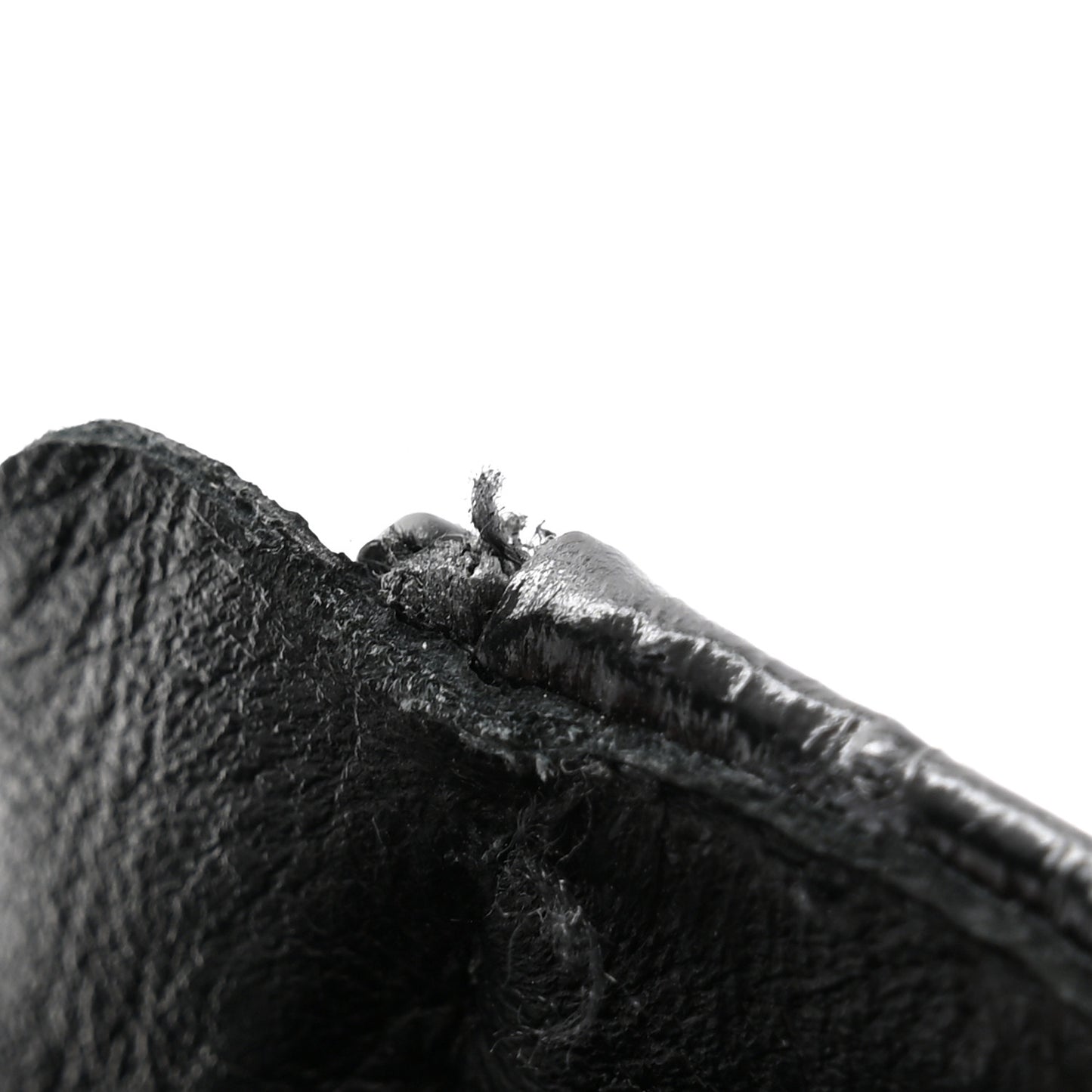 Shiny Calfskin Patent Quilted Chain Lace Up Combat Boots 36 Black