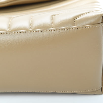 Saint Laurent Calfskin Y Quilted Monogram Medium Loulou Chain Satchel Dark Beige 13 of 15