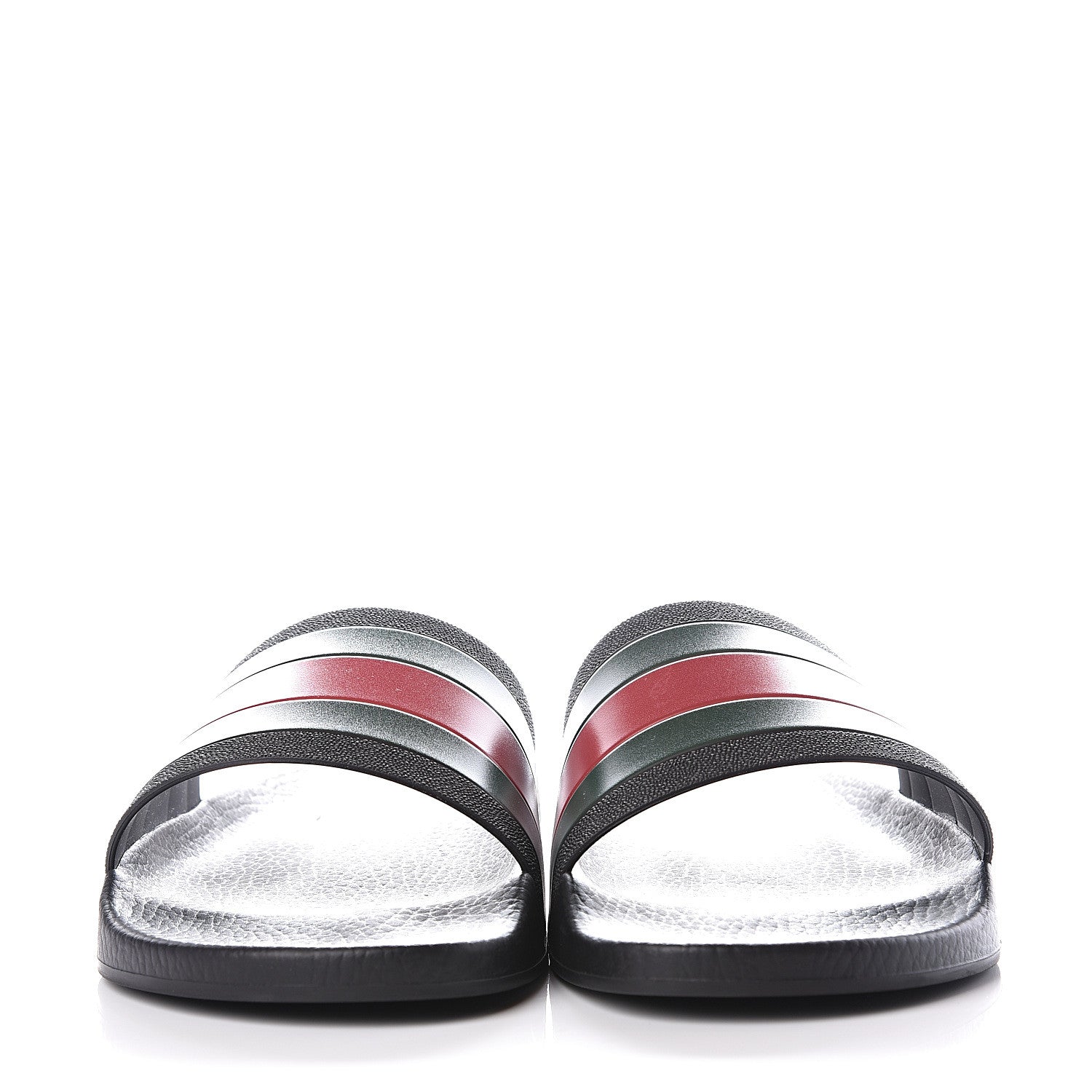Gucci Rubber Web Mens Pool Slide Sandals 11 Black Green Red 3 of 11