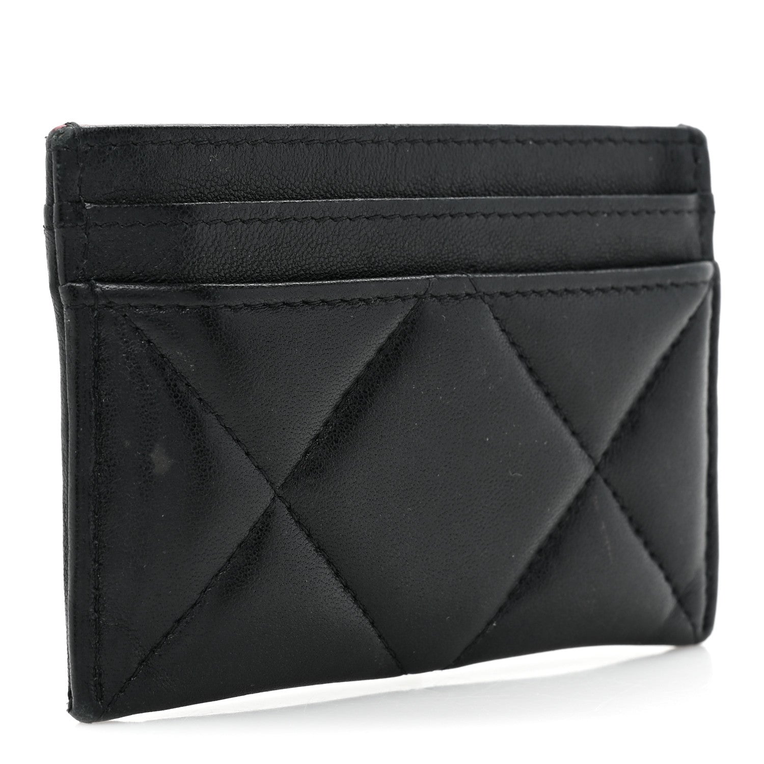 Chanel Lambskin Quilted Chanel 19 Card Holder Black 3 of 14