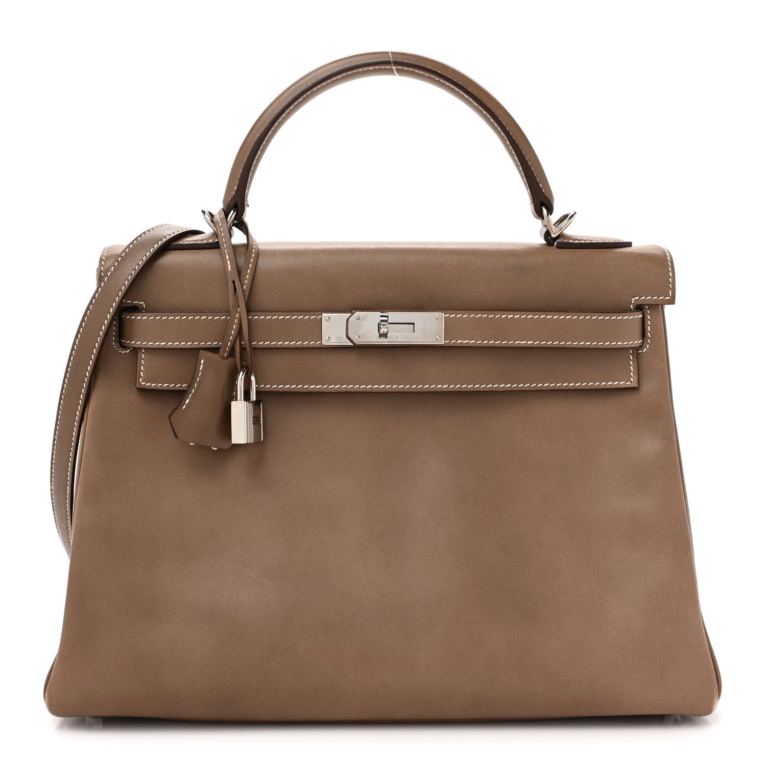 Hermes Tadelakt Kelly Retourne 32 Etoupe 1 of 20