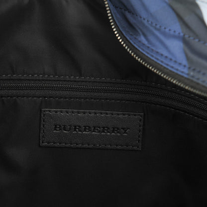 Burberry Nylon Check Small Buckleigh Packable Tote Navy Blue 6 of 8