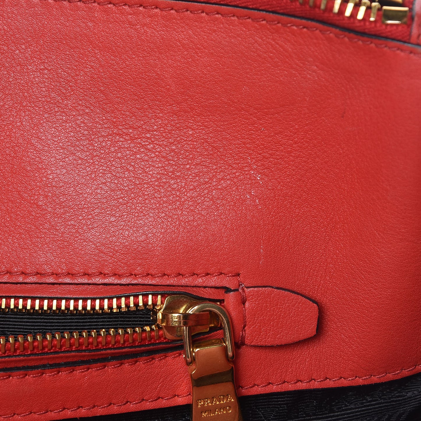Glace Calfskin Twin Pocket Tote Fuoco