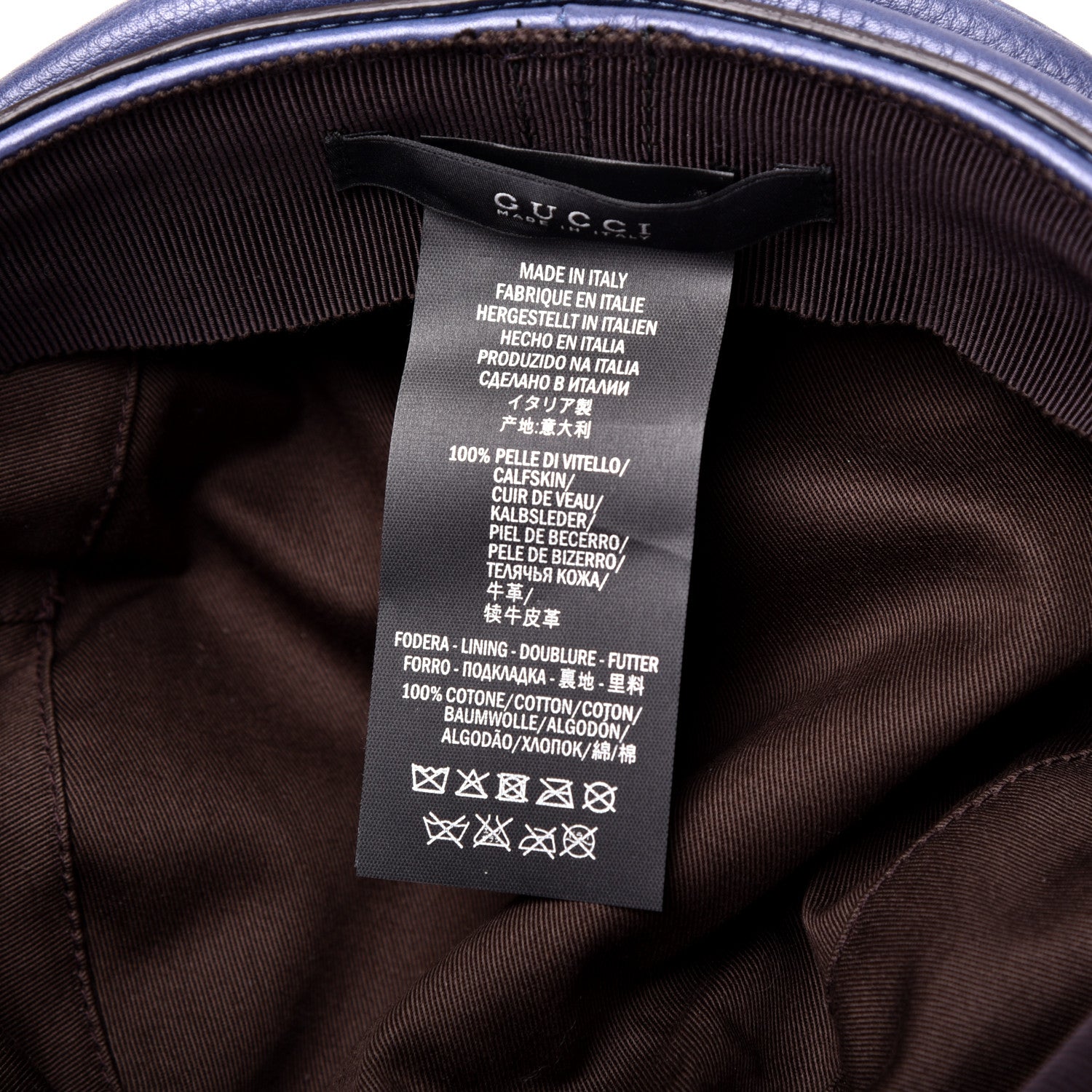 Gucci Calfskin Cellarius Hat S Washed Indigo 7 of 7