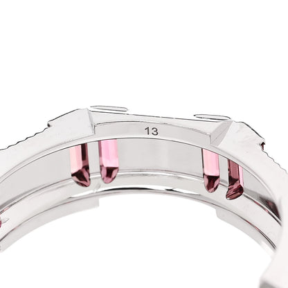 Gucci 18K White Gold Rubellite 7mm Link to Love Ring 53 6.25 6 of 6