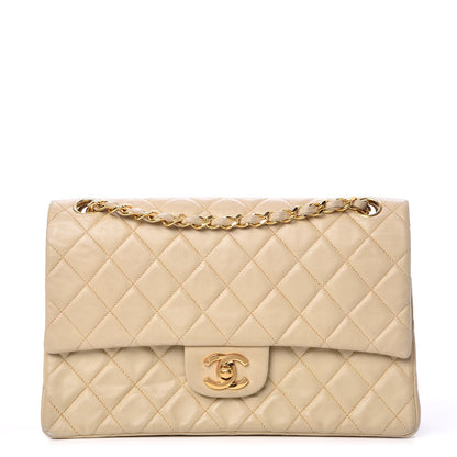 Chanel Lambskin Quilted Medium Double Flap Beige 1 of 18