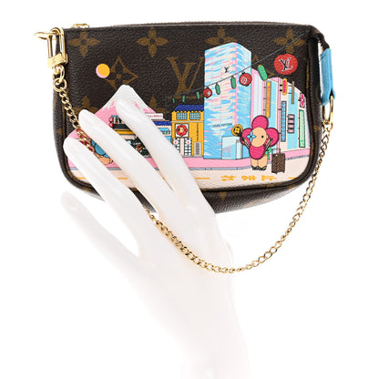 Louis Vuitton Monogram 2022 Christmas Animation Tokyo Mini Pochette Accessories Blue 2 of 9