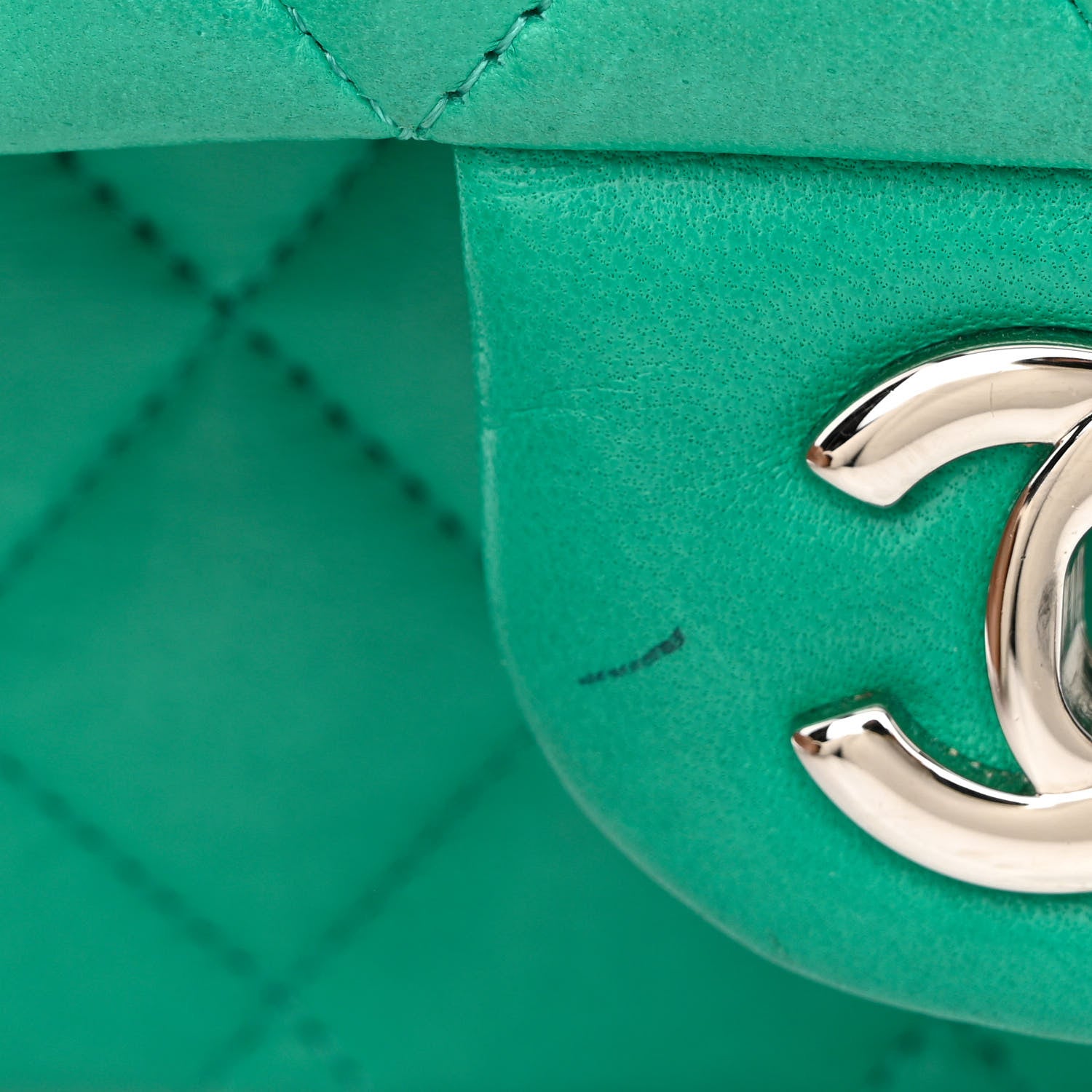 Chanel Lambskin Quilted Medium Double Flap Green 10 of 13