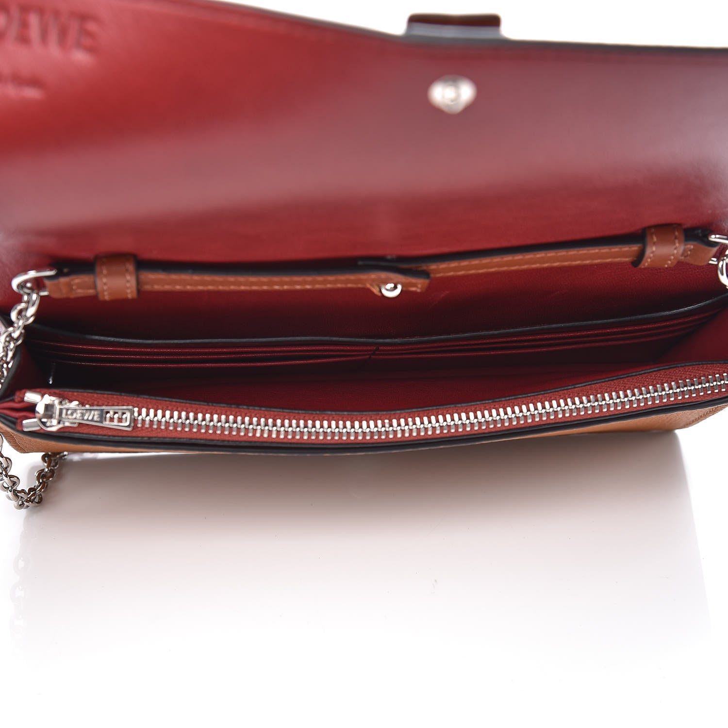 Loewe Grained Calfskin Chain Wallet Caramel Pecan 5 of 10