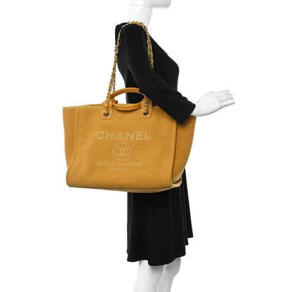 Chanel Lurex Boucle Medium Deauville Tote Yellow 2 of 13