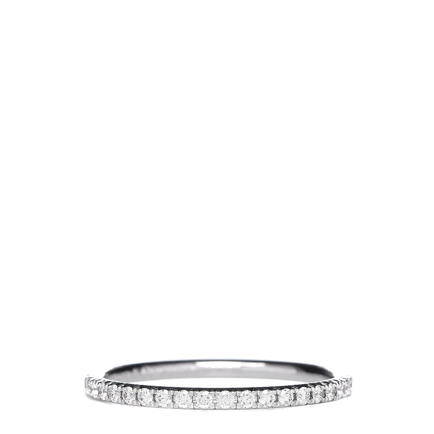 18K White Gold Diamond Metro Band Ring 49 5