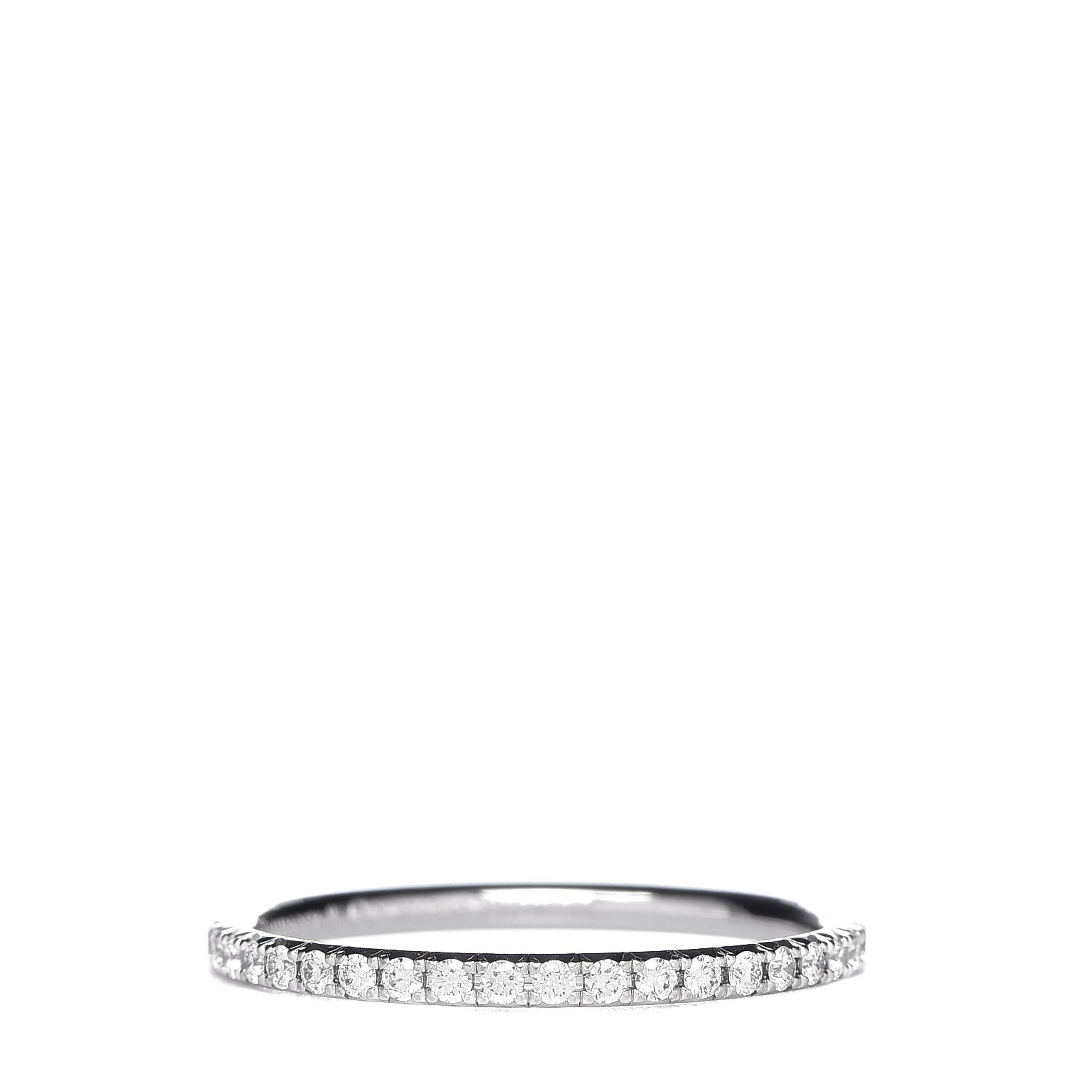 Tiffany 18K White Gold Diamond Metro Band Ring 49 5 1 of 6