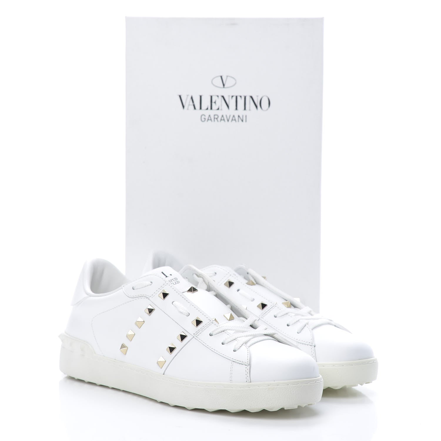 Valentino Garavani Calfskin Mens Rockstud Untitled Open Sneakers 43 White 10 of 10
