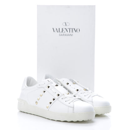 Valentino Garavani Calfskin Mens Rockstud Untitled Open Sneakers 43 White 10 of 10