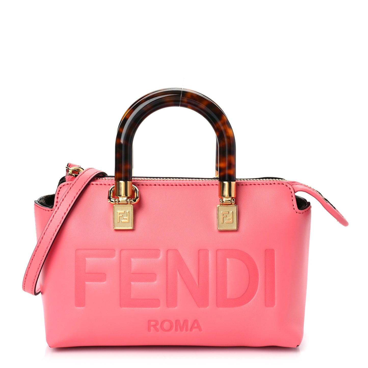 Vitello King Plexiglass Logo Embossed Mini By The Way Top Handle Boston Bag Pink Dalia