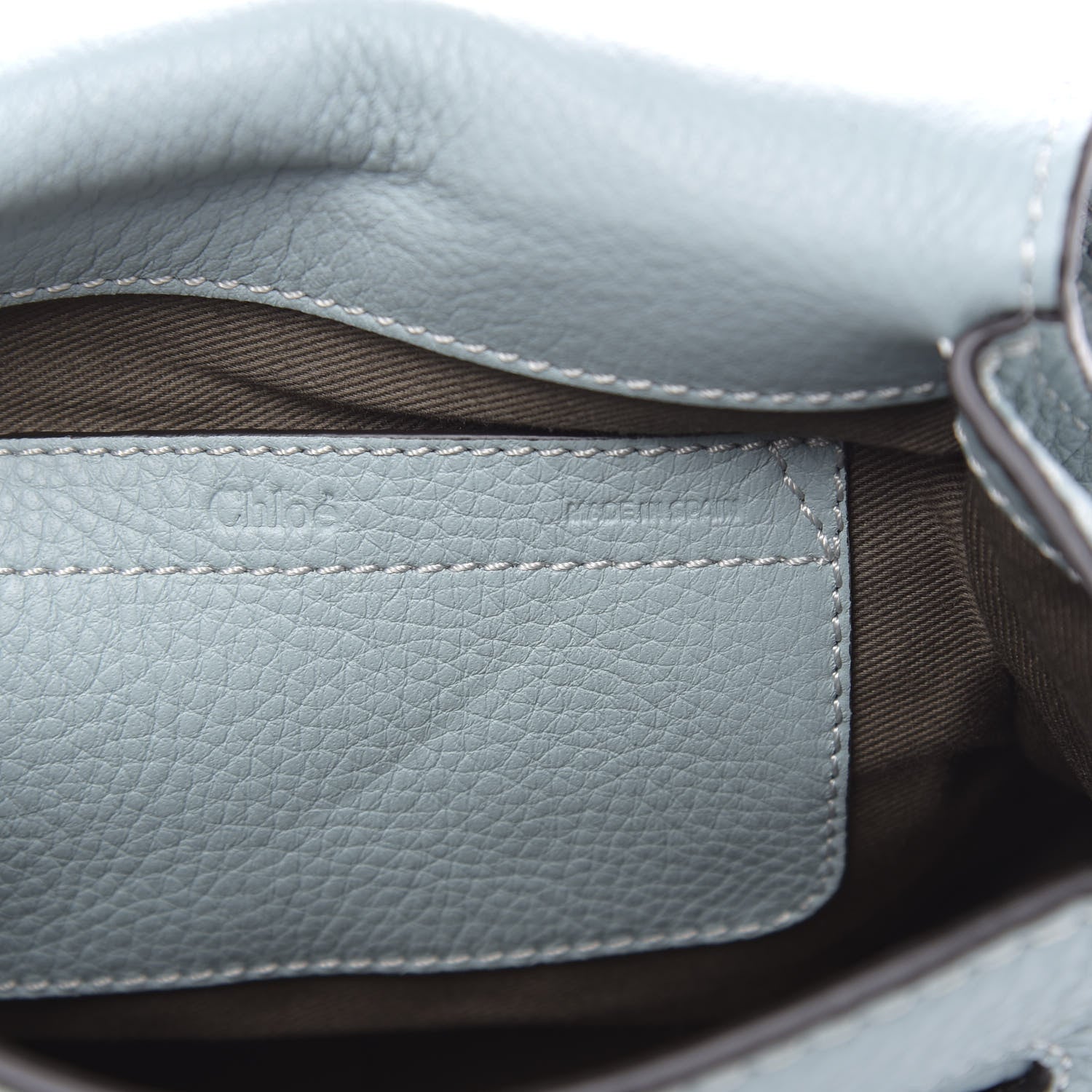 Chloe Calfskin Mini Marcie Round Crossbody Bag Faded Blue 6 of 9