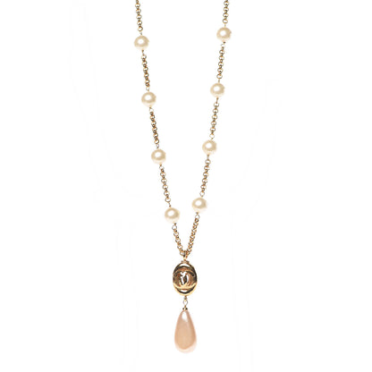Chanel Pearl CC Long Necklace Gold 1 of 6