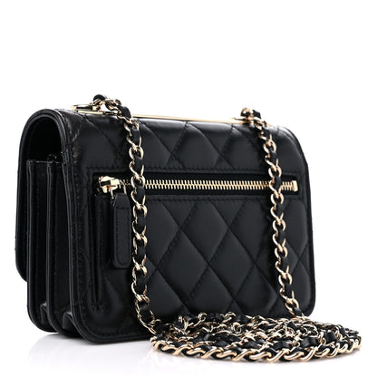 Chanel Lambskin Quilted Mini Trendy CC Wallet On Chain WOC Black 2 of 11