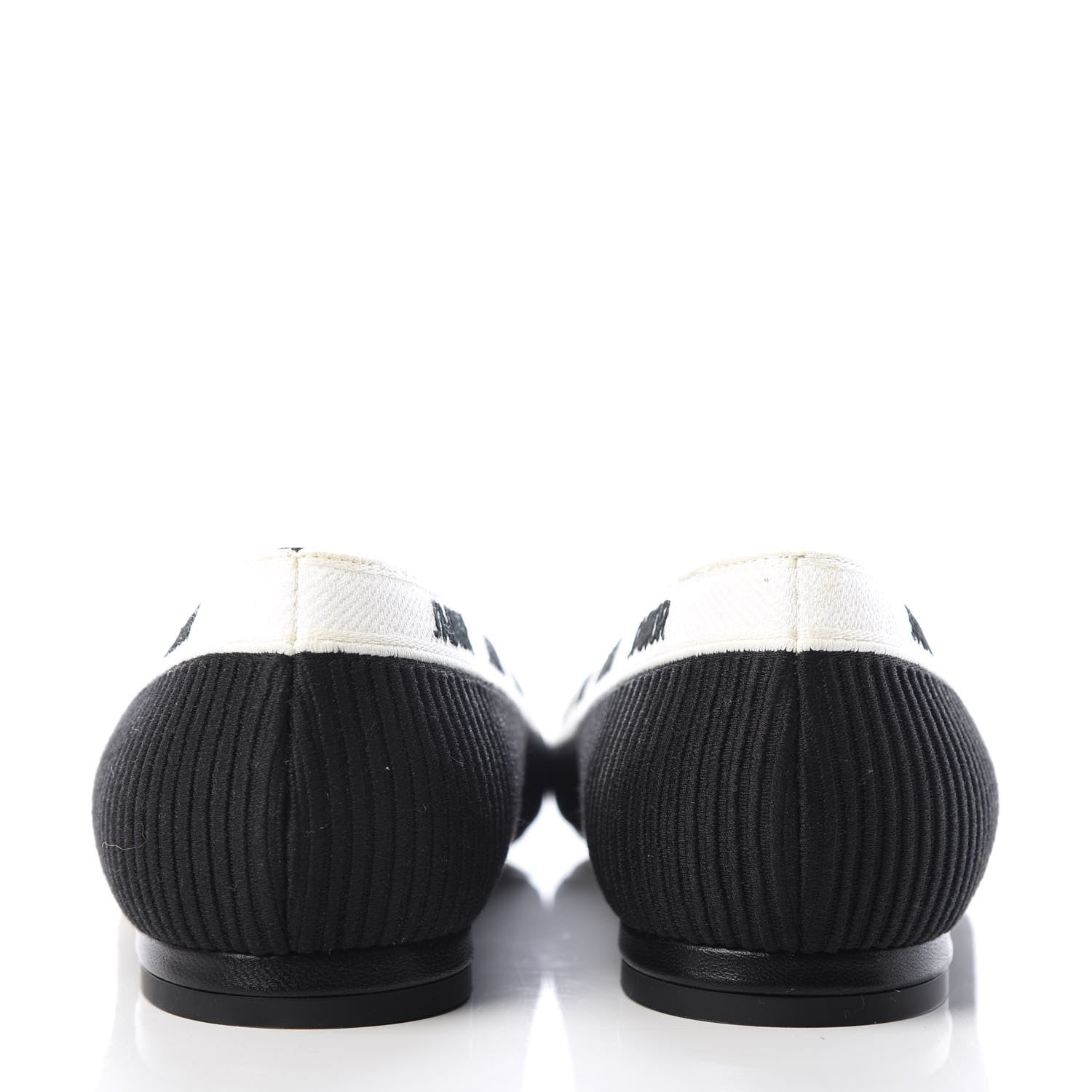 Christian Dior Fabric Ribbon Embroidered J'Adior Ballet Flats 38.5 Black 7 of 11