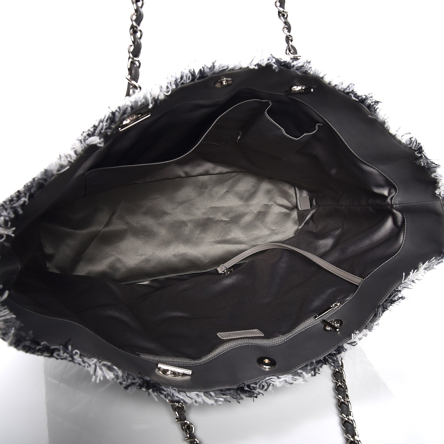 Chanel Vinyl Funny Tweed Patchwork Tote Grey 5 of 7