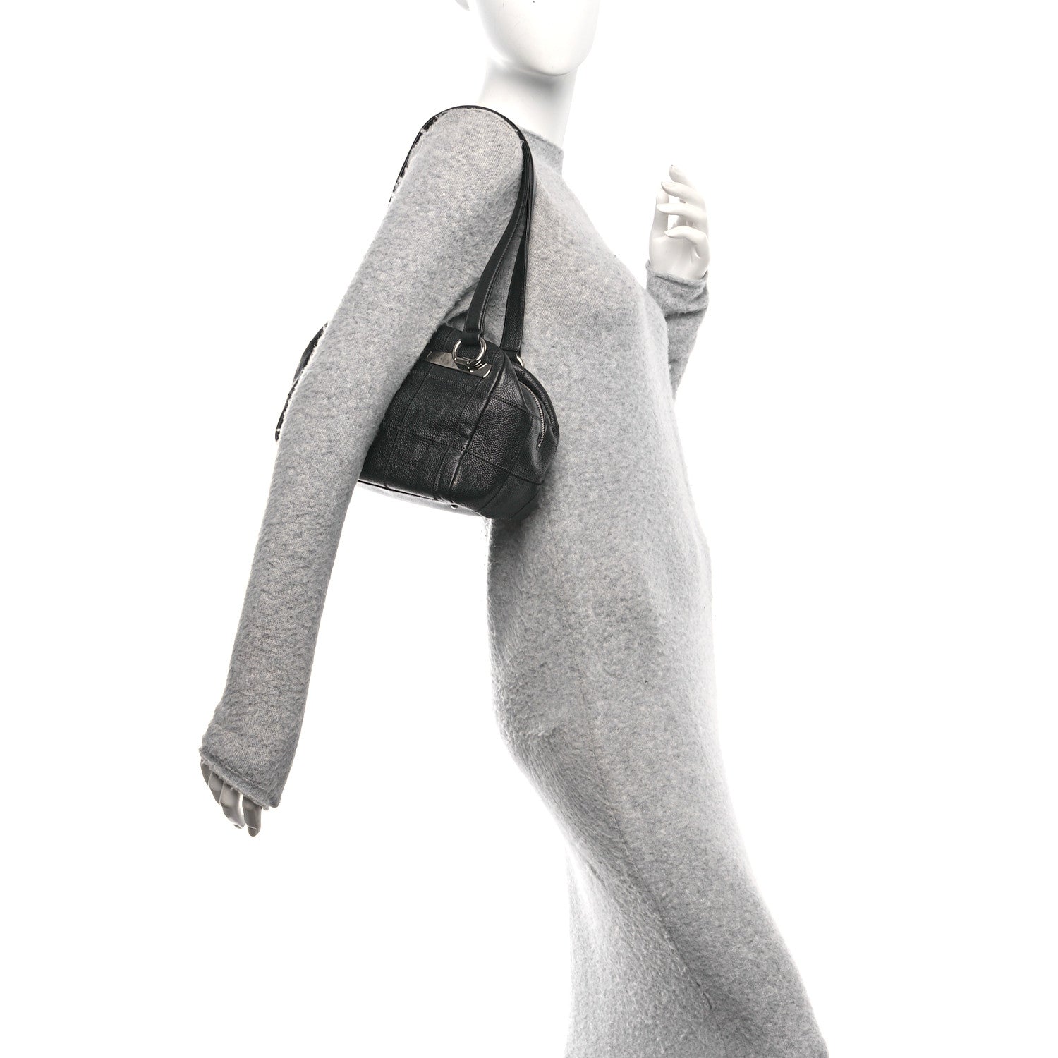 Chanel Caviar Square Stitched Bowler Black 2 of 10