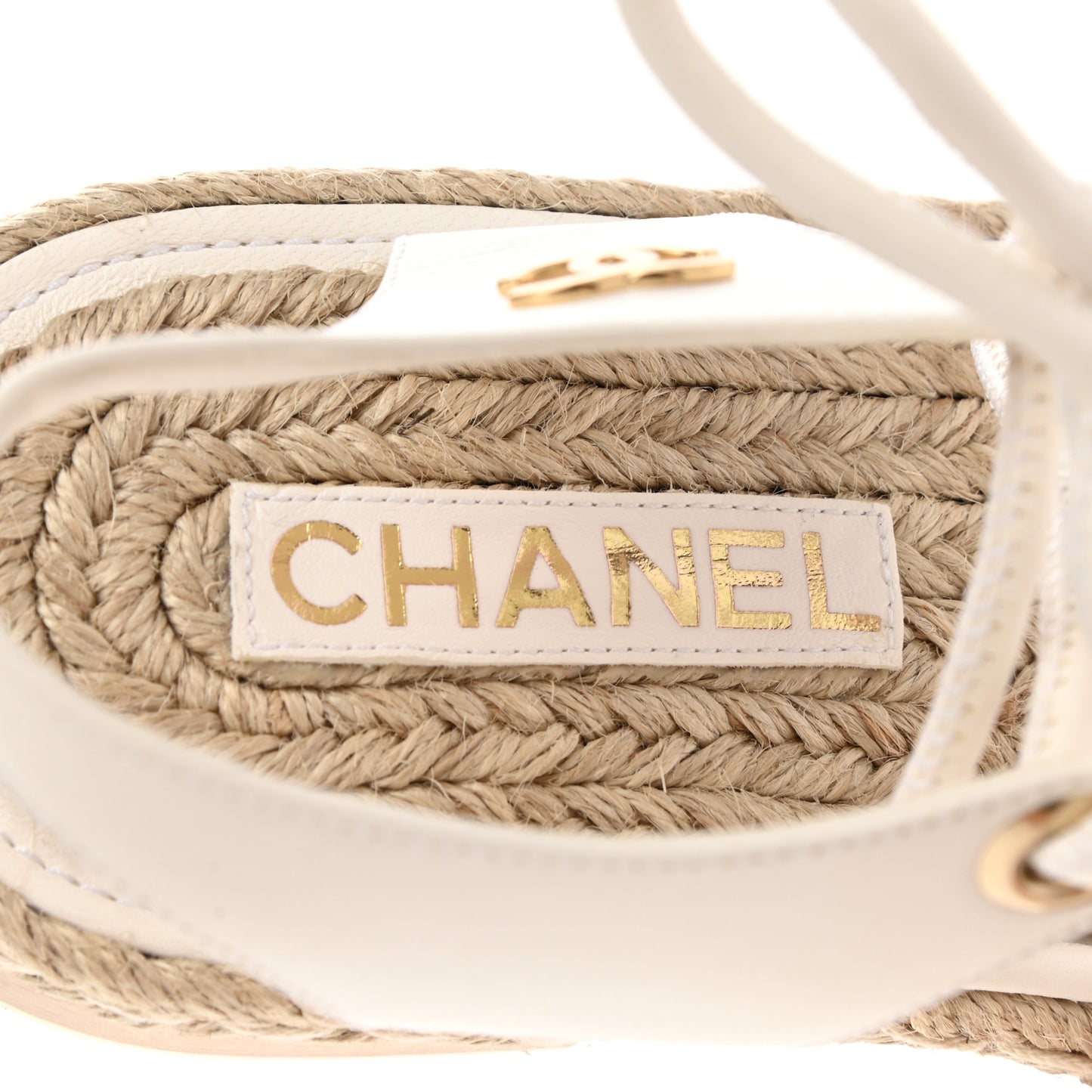 Calfskin Espadrille Sandals 36 White
