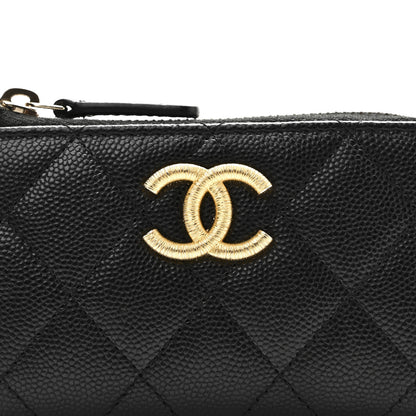 Chanel Caviar Quilted Zipped Key Holder Case Black 8 of 9