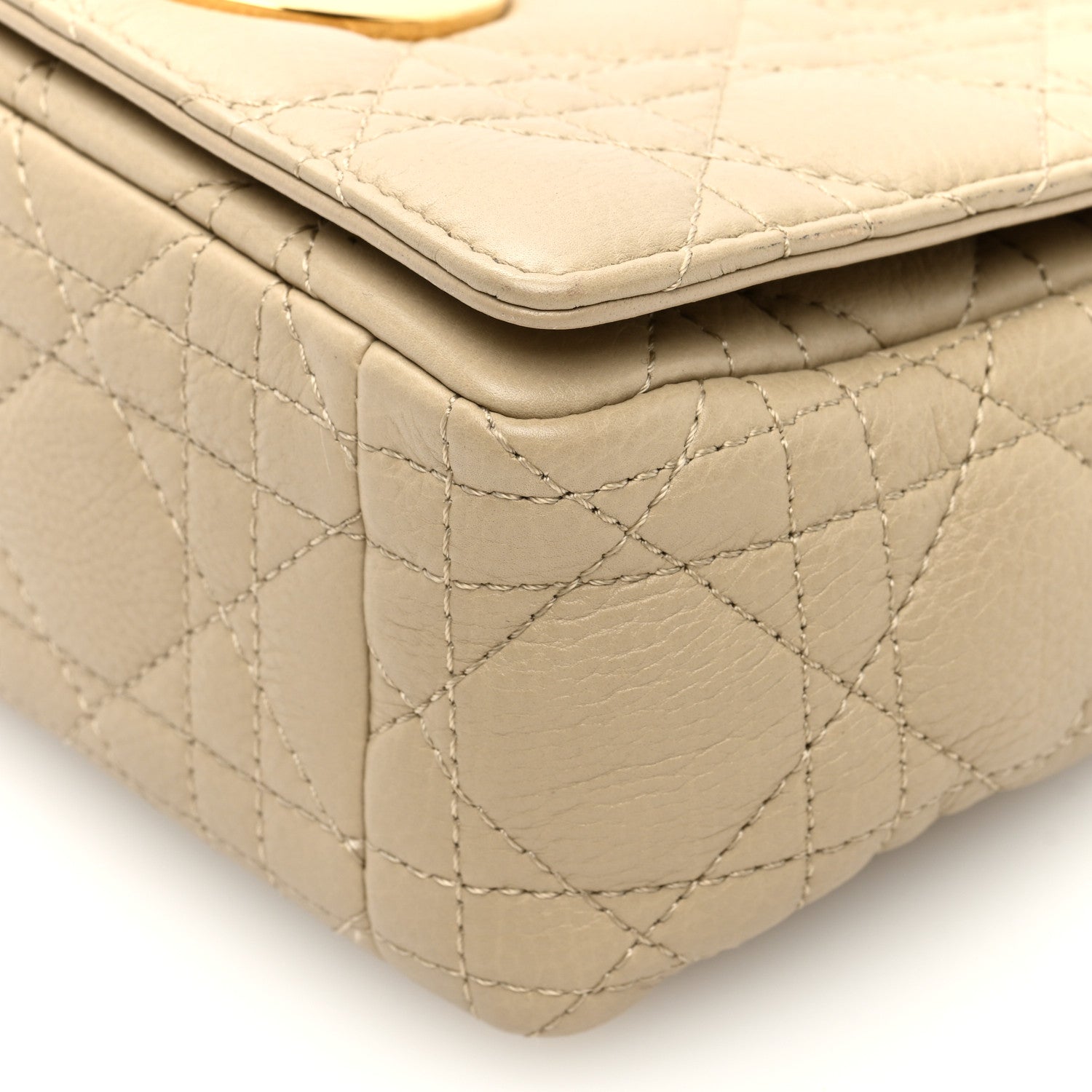 Christian Dior Calfskin Cannage Small Caro Bag Beige 9 of 9