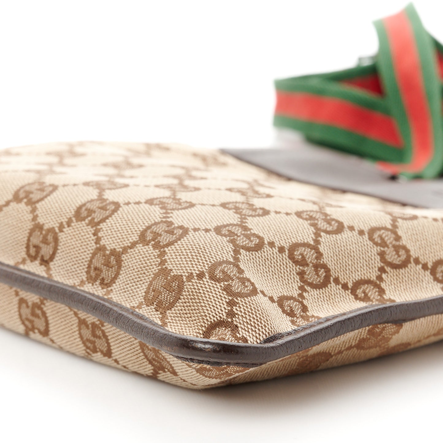 GG Monogram Web Messenger Crossbody Bag Dark Brown