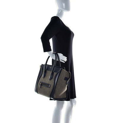 Celine Twill Smooth Calfskin Mini Luggage Dune Black 3 of 14