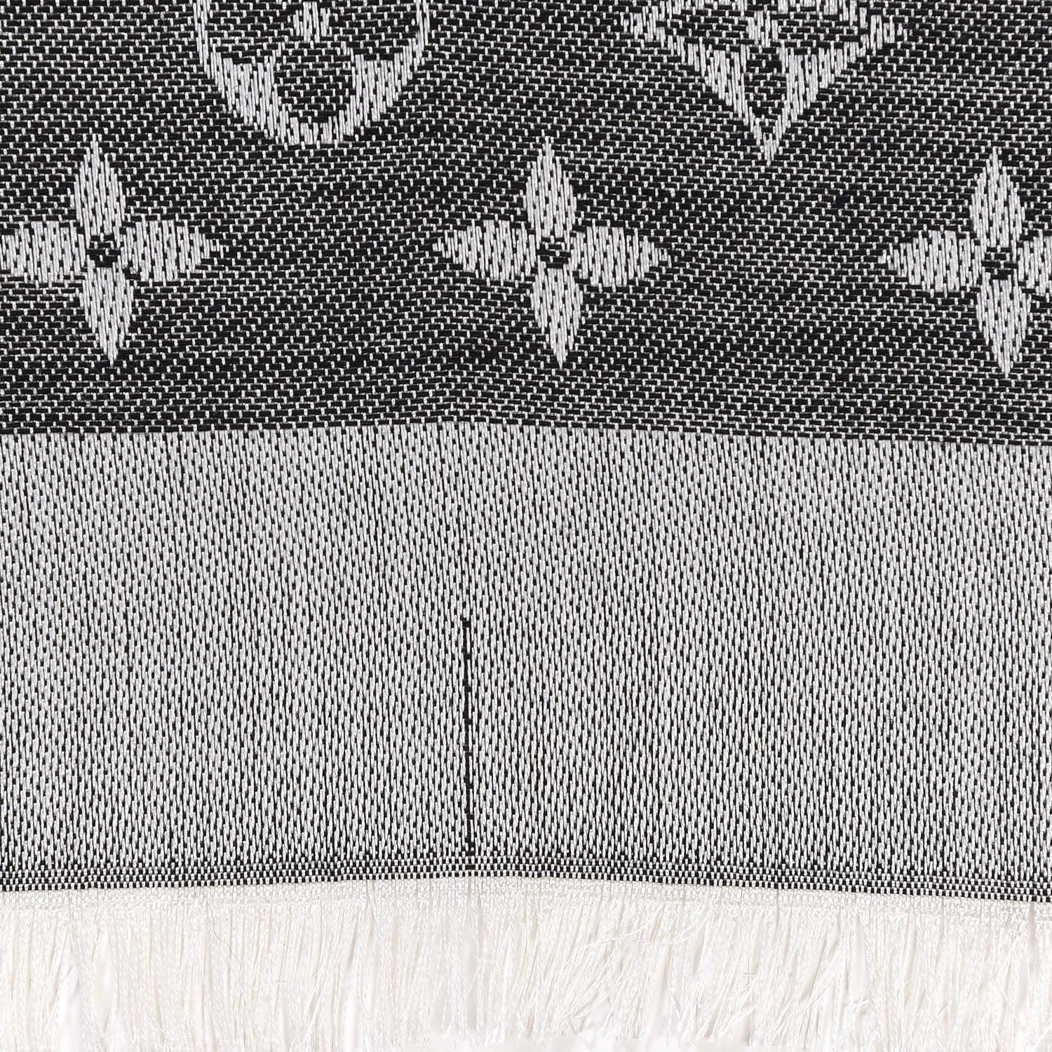 Louis Vuitton Wool Silk Monogram Denim Shawl Black 5 of 8